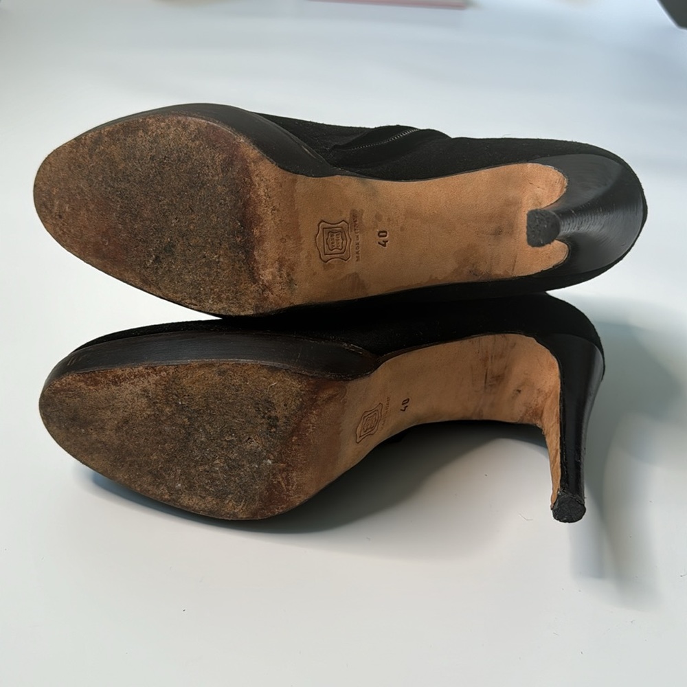 Black Suede Ankle Boots « Stivale » Shoe Boots, Luxury by Luca Luca, Size 10 - Picture 6 of 13